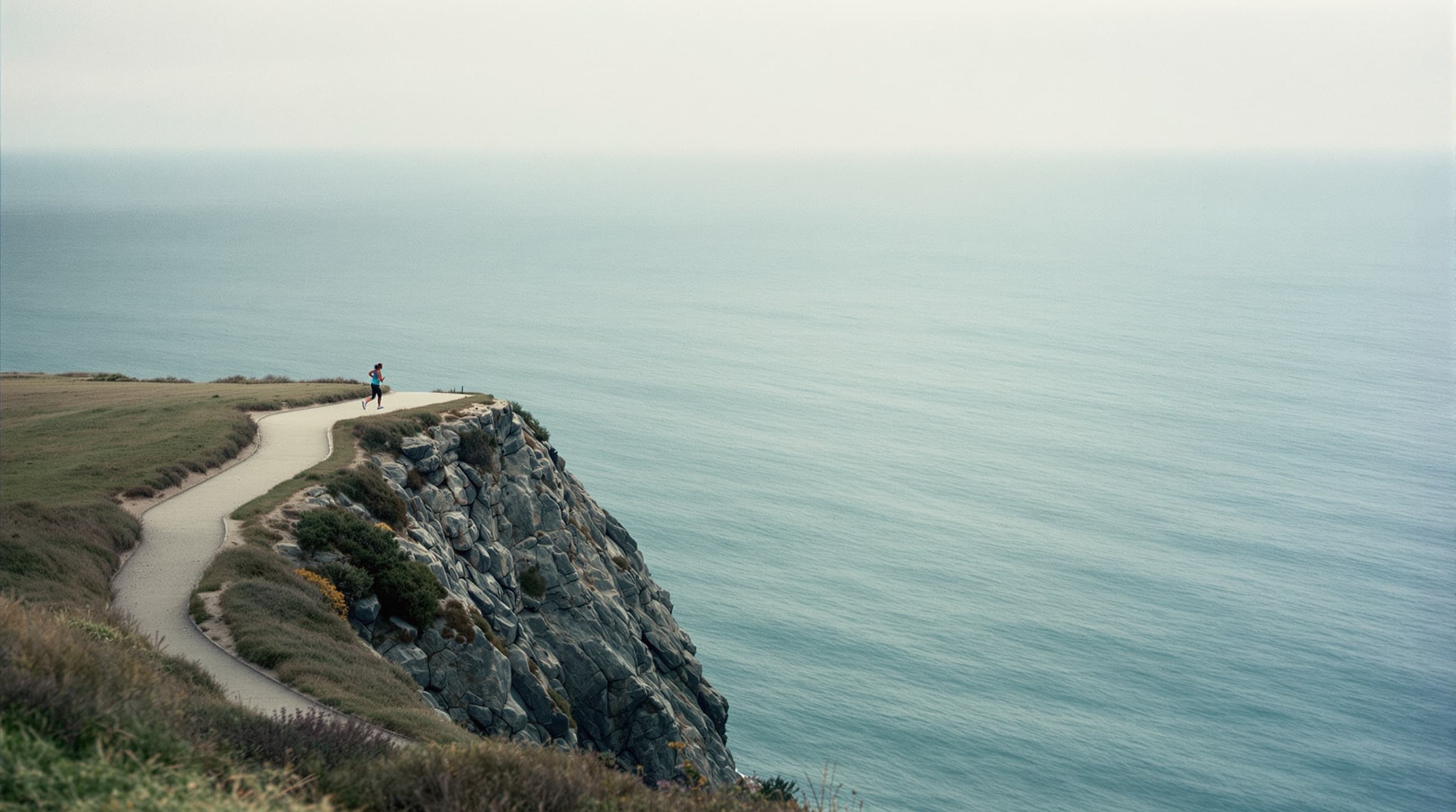 Runner on coastal trail